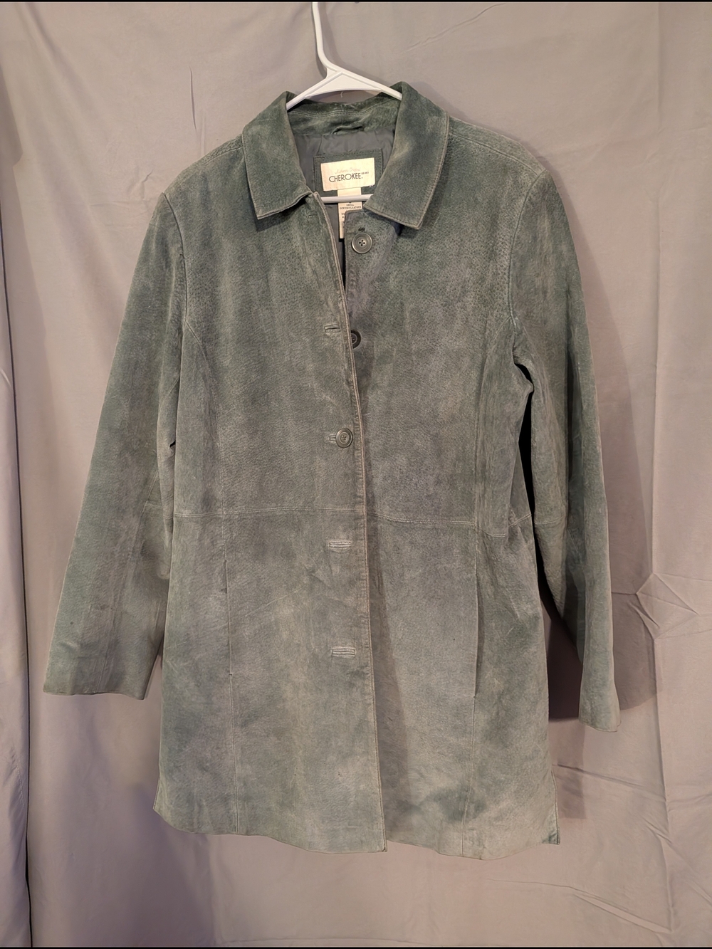 Cherokee Women's Suede Coat - Sage Green